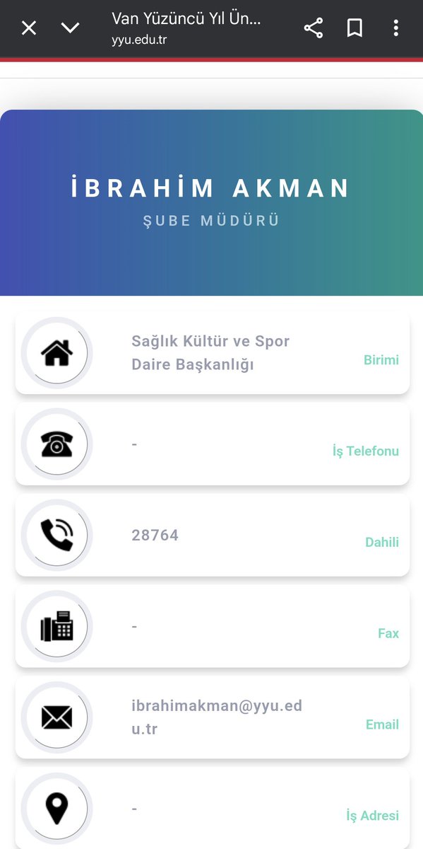 KAMUOYUNA VE BASINA DUYURU

Van Yüzüncü Yıl Üniversitesi Sağlık, Kültür ve Spor Daire Başkanlığı’na şube müdürü olarak atanan İbrahim Akman’ın geçmişte cezaevinde gardiyan (infaz koruma memuru) olarak görev yaptığı bilinmektedir.

Buradan kamuoyuna şu soruları yöneltiyoruz: