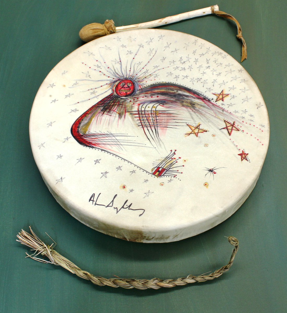 The Daily Drum
Today’s drum is a Spirit Guide.
This Spirit Guide is overlooking the physical world.
The Mi’kmaq believe there are spirits and people among us who can bridge the spirit world and physical world.
Have a Great Day!
