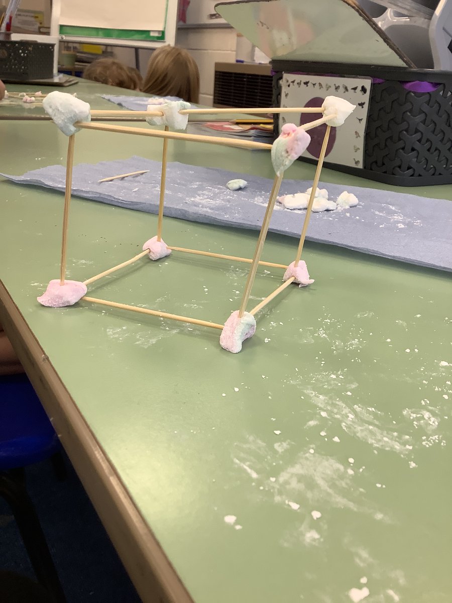 In maths, Year 3 have been learning about 3D shapes. Today, we had an active learning lesson where we made our own 3D shapes from marshmallows and spaghetti. Can you guess the name of our 3D shapes?
