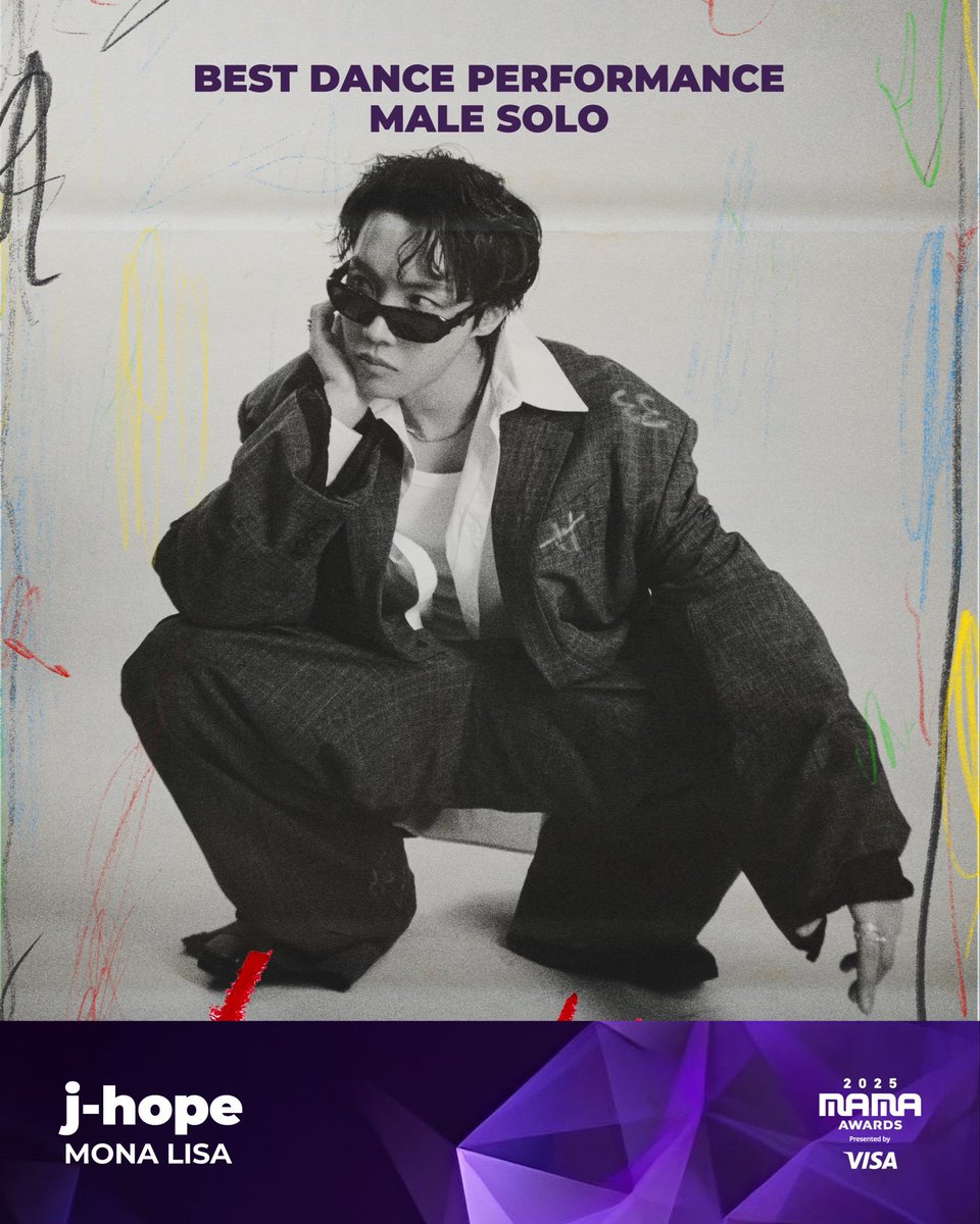 01Btsxarmy's tweet image. 🔔| Congratulations to #JHOPE for being nominated as the "BEST DANCE PERFORMANCE MALE SOLO" with "Mona Lisa" at the 2025 MAMA Awards! 🎉