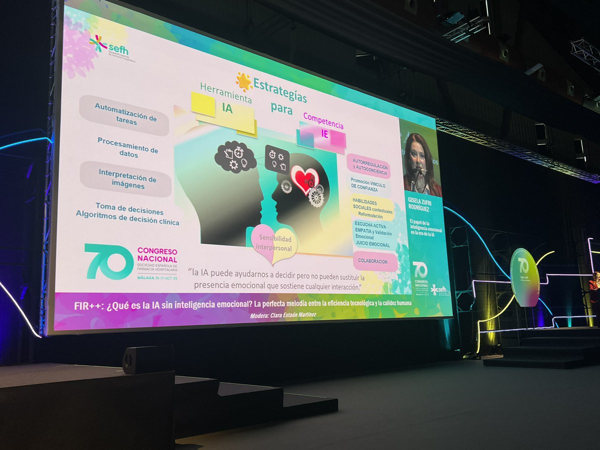 M. Ángeles (@doro_macv) on Twitter photo “¿Qué es la IA sin Inteligencia Emocional? La perfecta melodía entre eficiencia tecnológica y calidez humana”
FIR++ en <a href="/sefhcongreso/">70 Congreso SEFH</a>
#inteligenciaFarmacéutica
#Armonía
#Equilibrio “¿Qué es la IA sin Inteligencia Emocional? La perfecta melodía entre eficiencia tecnológica y calidez humana”
FIR++ en <a href="/sefhcongreso/">70 Congreso SEFH</a>
#inteligenciaFarmacéutica
#Armonía
#Equilibrio