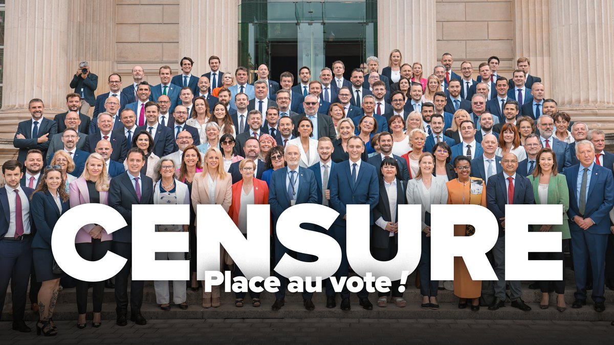 groupeRN_off's tweet photo. 🗳️ Place au vote !

Vos députés @RNational_off, fidèles à leurs engagements, voteront la censure.

Dans quelques instants, nous saurons quel parti, quels députés, se placeront du côté du peuple, et lesquels, préférant des accords d’appareil, auront choisi de lui tourner le dos. https://t.co/uKTde0MRbA