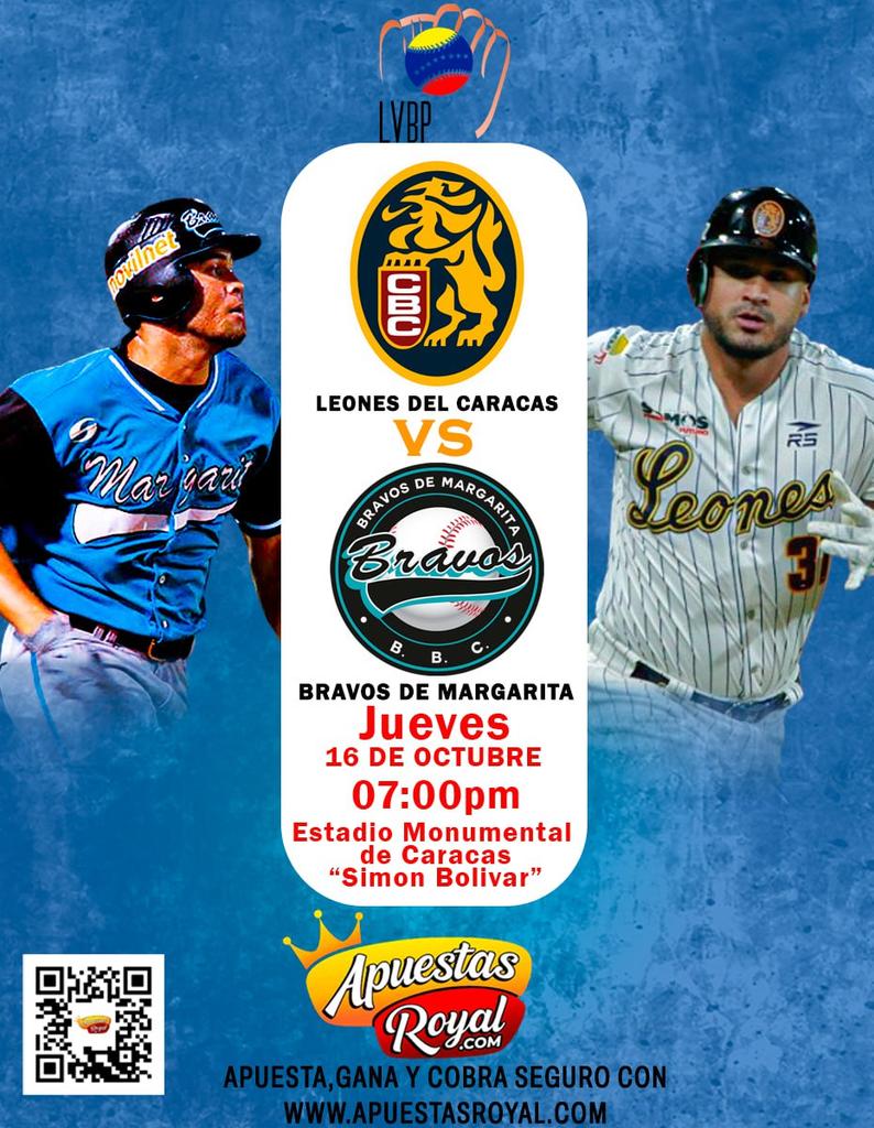 Eliecersangroni's tweet photo. ELIECER SANGRONIS 🌵🐎🌐
JUEVES: 16/10
@marrpacheco  @m_estiben  @apuestasroyall  #ruletaroyal  
@leones_cbbc 
INGRESA A 
WWW. https://t.co/mQAOLm8dbY  Y REALIZA TODAS TUS JUGADAS DEPORTIVAS  #CaraquistaSoy ���
#ApuestasRoyal GANAS Y COBRAS SEGURO 
⤵️⚾️🔥🦁🏁  #Beisbol  LEONES 🌵 https://t.co/soj5t7fKTp