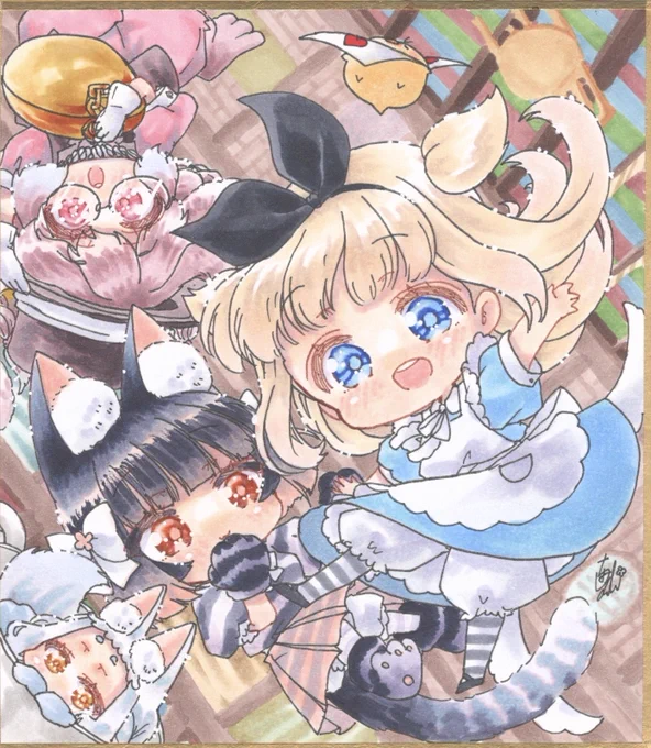 ワンダーランドへ #グラッドアリス展4 #1日1絵ちま