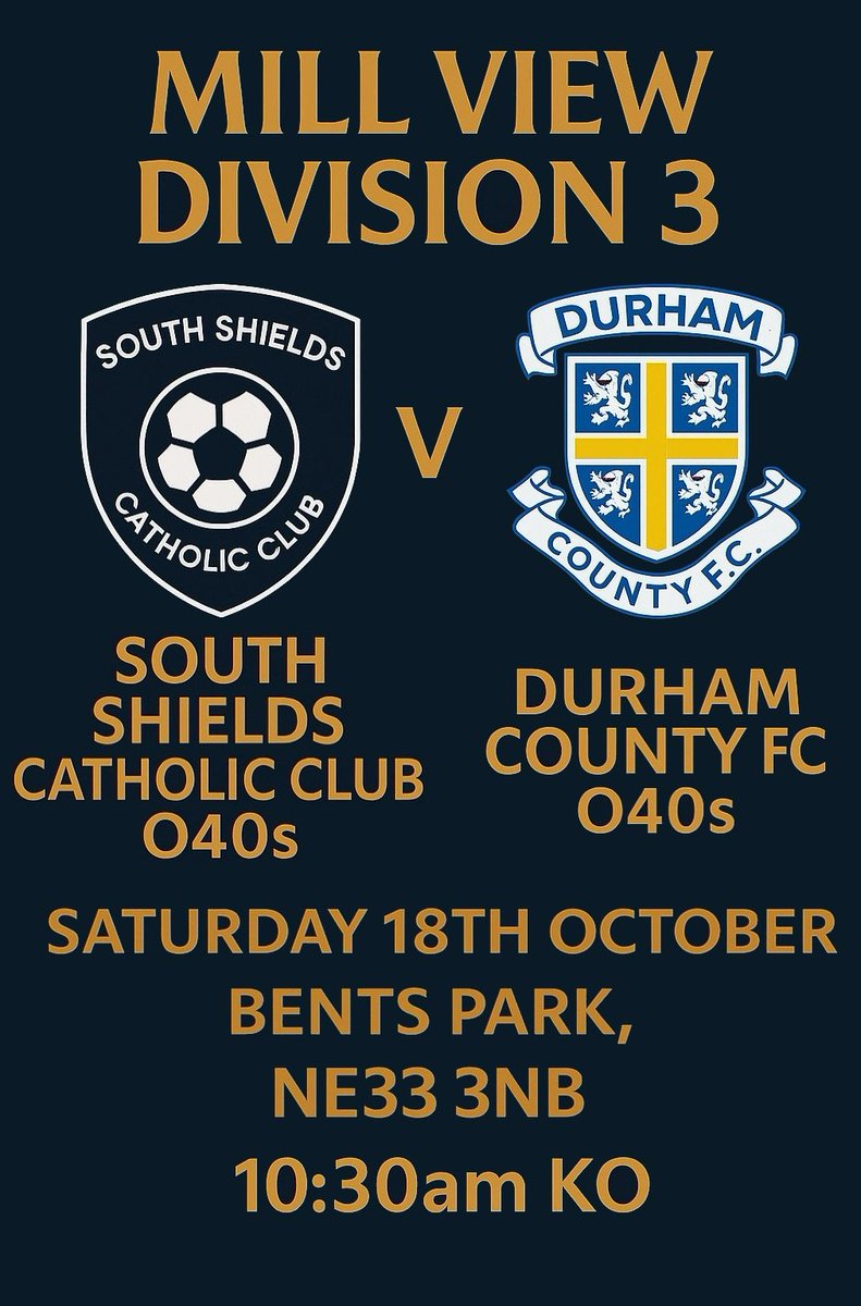 Off to South Shields on Saturday as we travel to take on the Catholic Club.⚽️

The lads will be looking to follow up on the much improved showing from last weekend and start to build some momentum... 💪🏻