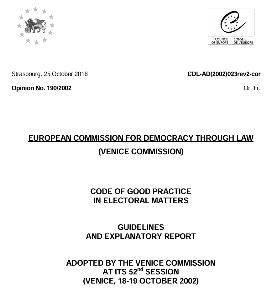 #ALERTA🎯 PUCHERAZO: EL VOTO POR CORREO EN ESPAÑA DEBERÍA ESTAR PROHIBIDO SEGÚN LA NORMATIVA EUROPEA POR RIESGO DE FRAUDE ⚠️👇

España está incumpliendo las Recomendaciones del VOTO POR CORREO incluidas en el Código de Buenas Prácticas ELECTORALES de la Comisión de Venecia. VEAN