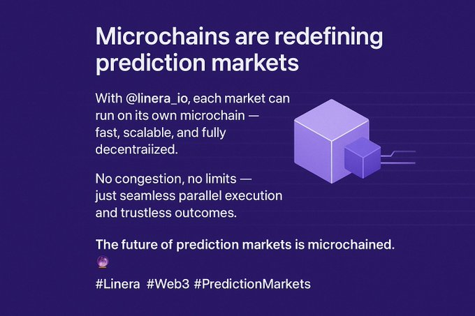 pochet88's tweet photo. Microchains are redefining prediction markets. With
@linera_io

, each market can run on its own microchain — fast, scalable, and fully decentralized. No congestion, no limits — just seamless parallel execution and trustless outcomes.🔮 https://t.co/LkJBaFZ4An