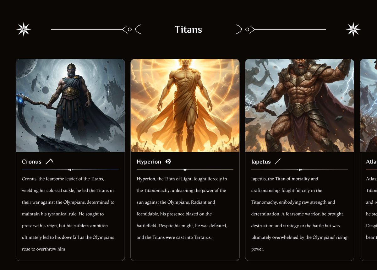 RobDesignns's tweet image. I’ve always been a fan of Greek mythology and I decided to design this landing page of the Titanomachy. Check out the full project on: behance.net/gallery/236304….