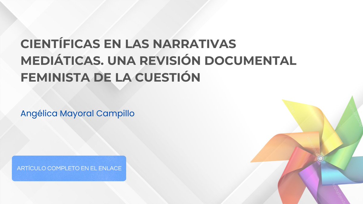 👩‍💻 Las científicas continúan subrepresentadas como fuentes expertas en contenidos noticiosos.

✍️ Aún hoy persisten estereotipos domésticos o familiares que desvían el foco de sus aportaciones. Lo desarrolla Angélica Mayoral Campillo.

🔗 acortar.link/Ov65ZB