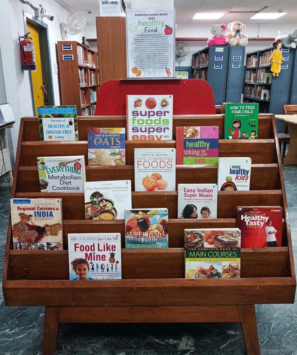 TSCSLibrary's tweet image. Book Display on the occasion of ‘Rashtriya Poshan Maah’ in the library #RashtriyaPoshanMaah2025 @RrrlfKolkata