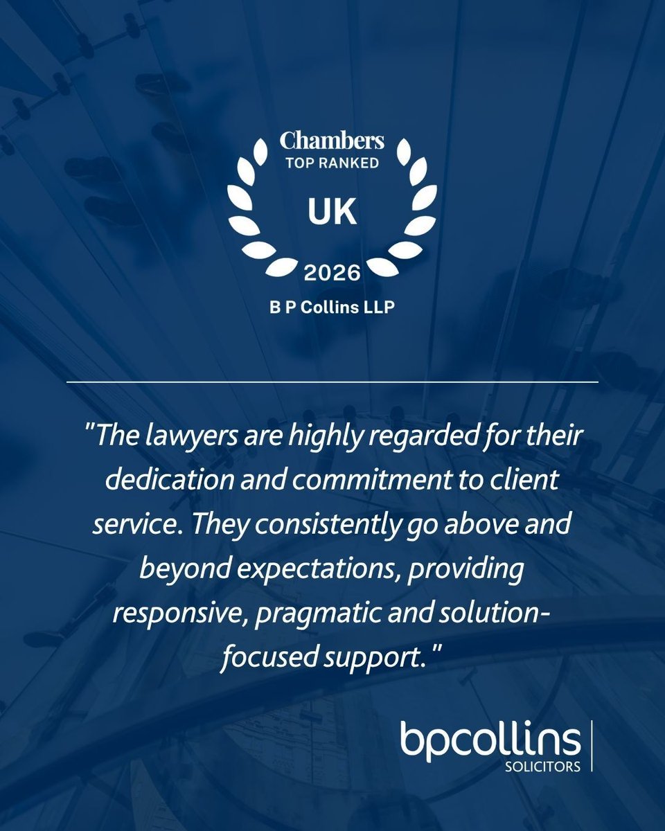 Chambers UK has announced its results for 2026 with B P Collins LLP retaining strong rankings for its practices and lawyers, with more individuals and its criminal practice being recognised in Band 1 for the first time in three years. Read more here: bpcollins.co.uk/chambers-uk-re…