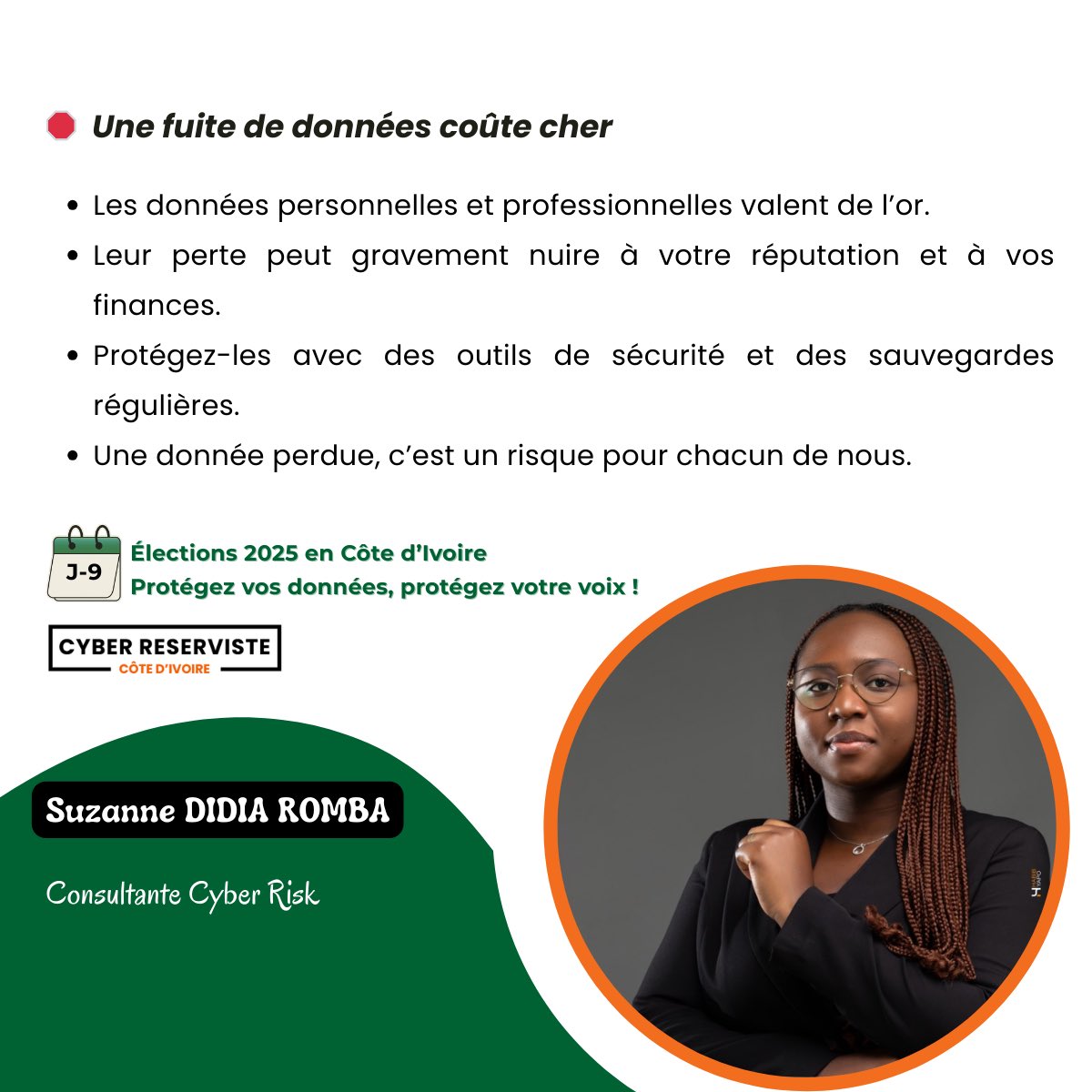 J-9 Élection présidentielle Côte d’Ivoire 2025 🇨🇮La Communauté Cyber Réserviste Côte d'Ivoire (#CRCI) poursuit sa campagne nationale de sensibilisation. 
#africa #Cybersecurity #Elections2025 #CIV225 #IA #FakeNews #Abidjan #risk