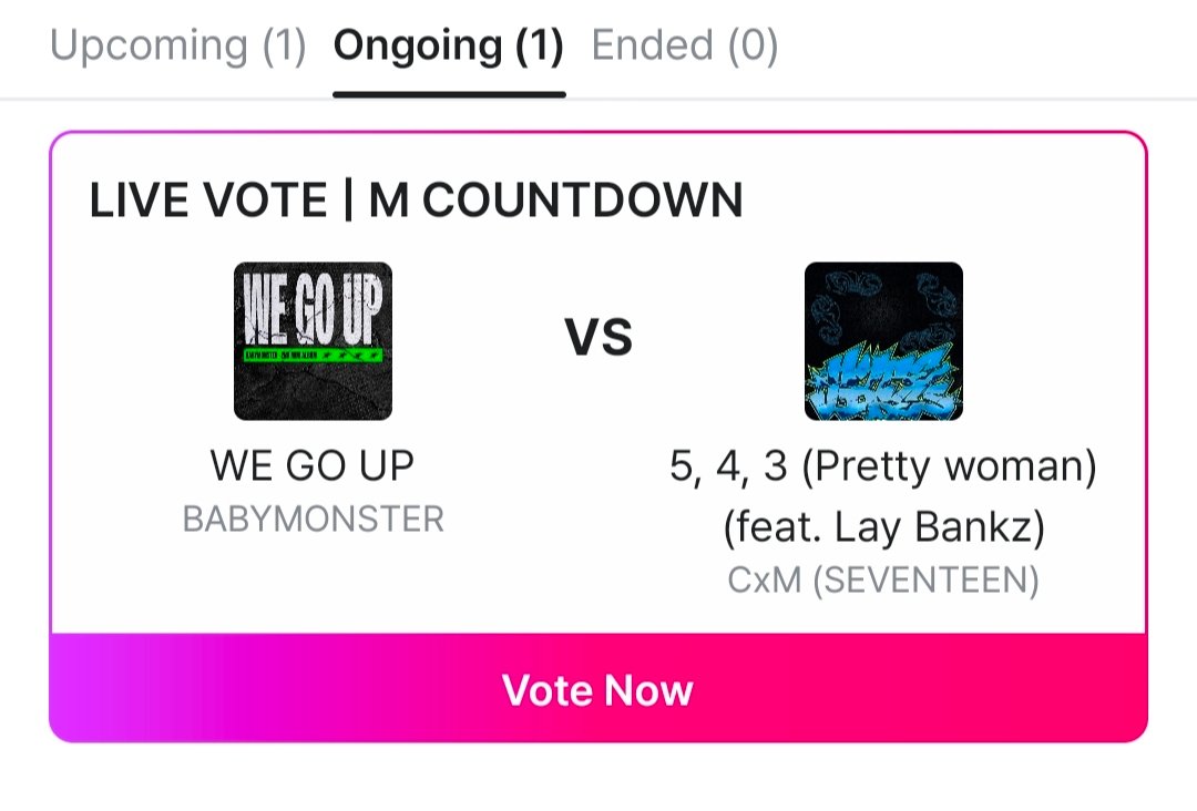 17CARATS_INA's tweet photo. [#LIVE_VOTING] SEVENTEEN CxM masuk nominasi 1st win Mcountdown Minggu ini, vote hanya berlangsung 50-60 menit saja 

Yuk vote 
https://t.co/BpsL1OF5lH

@pledis_17 #CxM #543_PrettyWoman #HYPE_VIBES https://t.co/B8dYzz1v9y