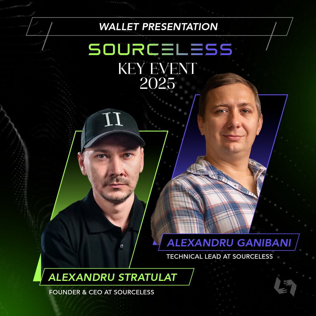 SourcelessB's tweet image. What if managing your digital life was as simple as one app?
🔹 Alexandru Stratulat & Alexandru Ganibani reveal The Wallet — identity, finance & trust united.
📍 Oct 18 | Munich
🔗 keyevent.sourceless.net
#SourceLess #Web3 #KeyEvent