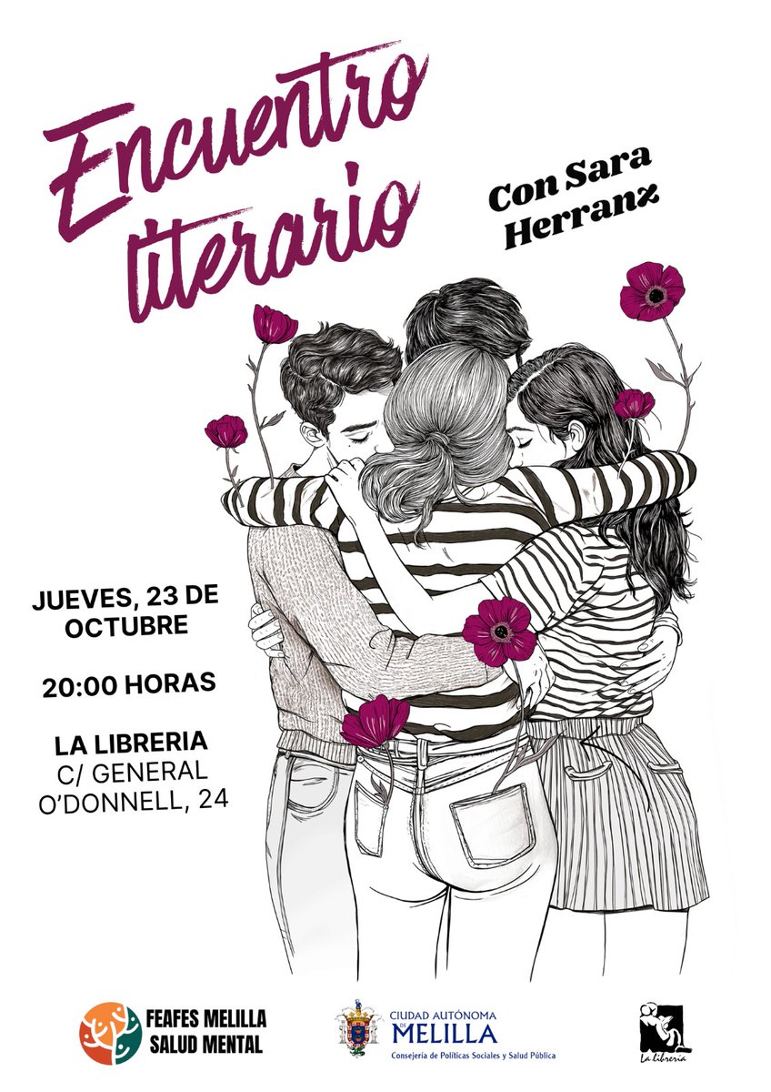 FeafesMelilla's tweet photo. 📚✨ El próximo jueves 23 de octubre a las 20:00 h te esperamos en La Librería (C/ General O’Donnell, 24) para un Encuentro Literario con Sara Herranz 🖋️💭

Una cita para hablar de arte, emociones y la belleza de lo cotidiano 💫 https://t.co/uQDjSP4jsC