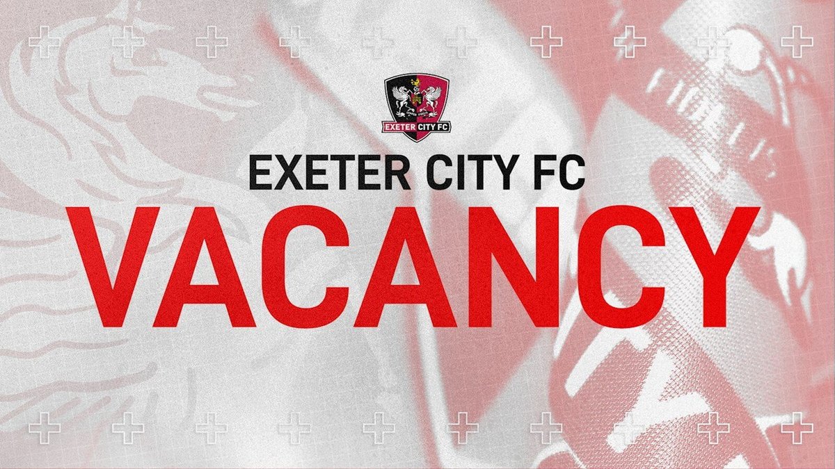 📝 We are currently recruiting for the following roles in the <a href="/ECFC_Academy/">Exeter City Academy</a>:

📌 Pre-Academy Coach (Casual) ➡️ irecruit.efl.com/vacancies/2272…

📌Academy Future Coach Development Scheme ➡️ ecfc.peoplehr.net/Pages/JobBoard…

#ECFC #SemperFidelis