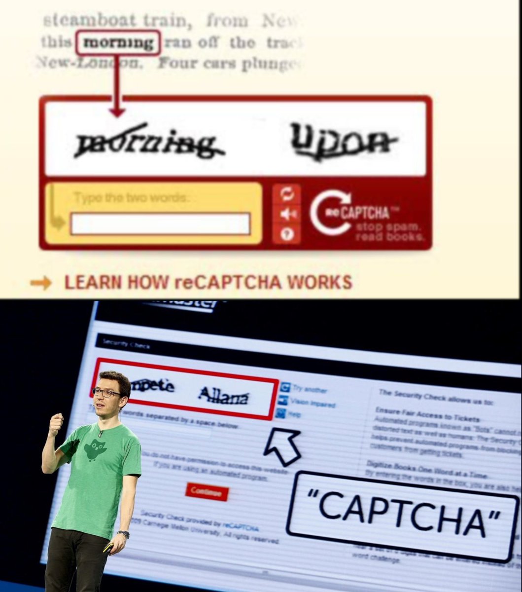 เชื่อว่าเวลาใช้เว็บไซต์ต่างๆ ทุกคนต้องเคยเจอกับสิ่งที่เรียกว่า CAPTCHA ไอ้เจ้าหน้าต่างที่เด้งขึ้นมาพร้อมกับตัวอักษรบิดๆ เบี้ยวๆ แล้วสั่งให้เราพิมพ์ตาม เพื่อยืนยันว่าเราไม่ใช่ Bot หรือโปรแกรมอัตโนมัติ

รู้หรือไม่ว่าทุกครั้งที่คุณกำลังหรี่ตาเพ่งอ่านตัวอักษรเหล่านั้น