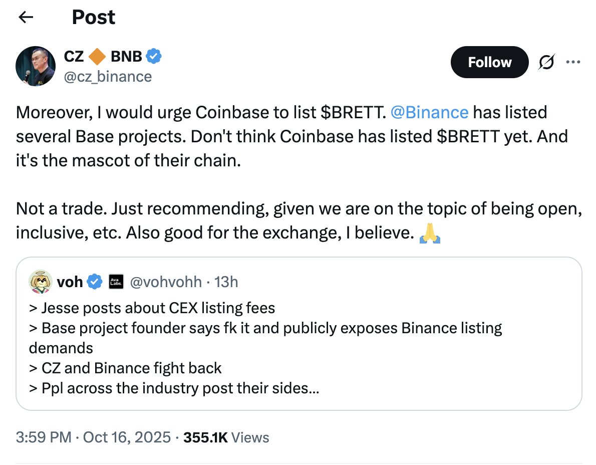 brett_oppa's tweet photo. Waiting for @jessepollak and @coinbase to list $BRETT like @cz_binance said ;) https://t.co/x0YNYCRmUc
