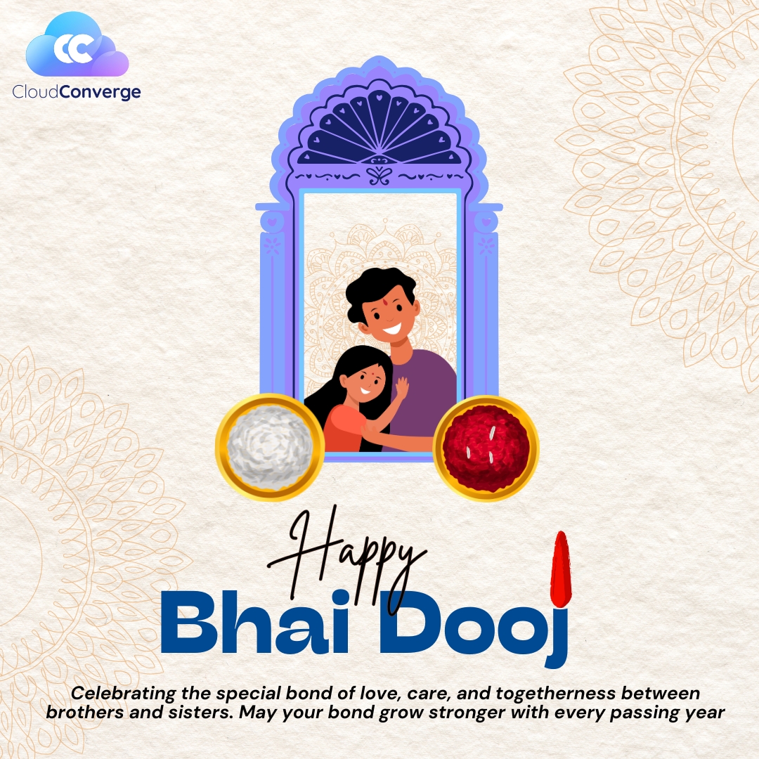 CloudConvergeIO's tweet image. ✨ Happy Bhai Dooj!
A day that celebrates the eternal bond between brother and sister, filled with affection, care, and memories.
At CloudConverge, we cherish the spirit of connection 

#CloudConverge #BhaiDooj #FestivalOfBond #BrotherSisterLove #IndianFestivals #FamilyBond