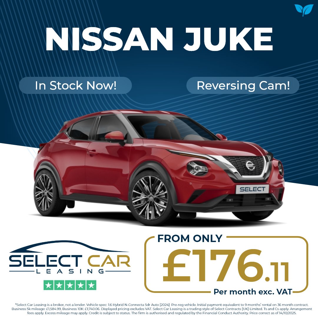 SelectCLBurySE's tweet image. Nissan’s King of the compact SUV crossover, the Juke is in stock now with a fresh interior and dynamic design from £176.11 a month*
Click the link to find out more → eu1.hubs.ly/H0nTC5m0
*Price correct as of posting