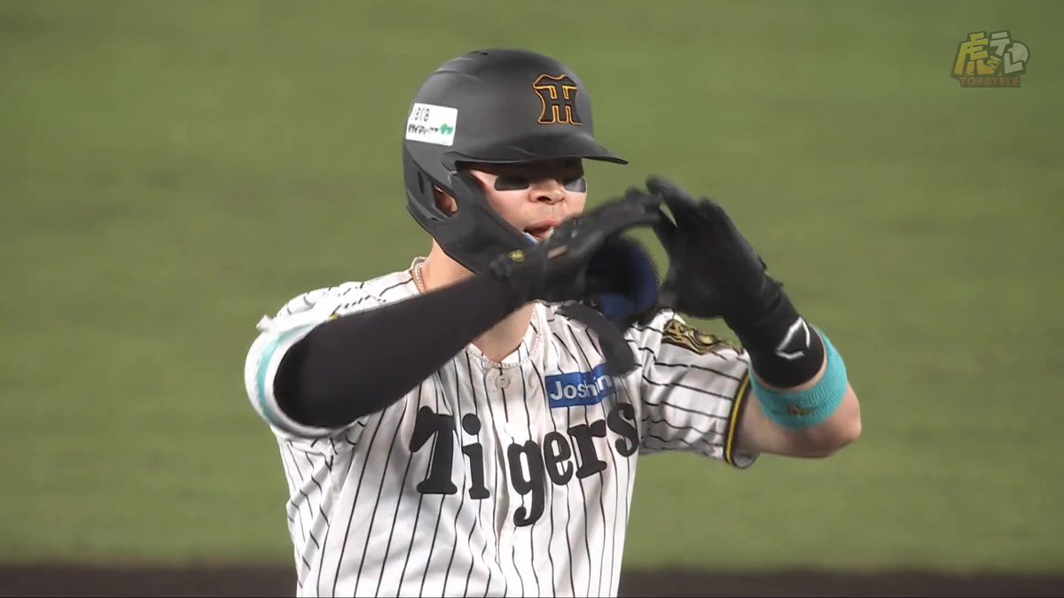 佐藤  1回裏、佐藤輝選手がレフト線タイムリーツーベースヒットで先制点