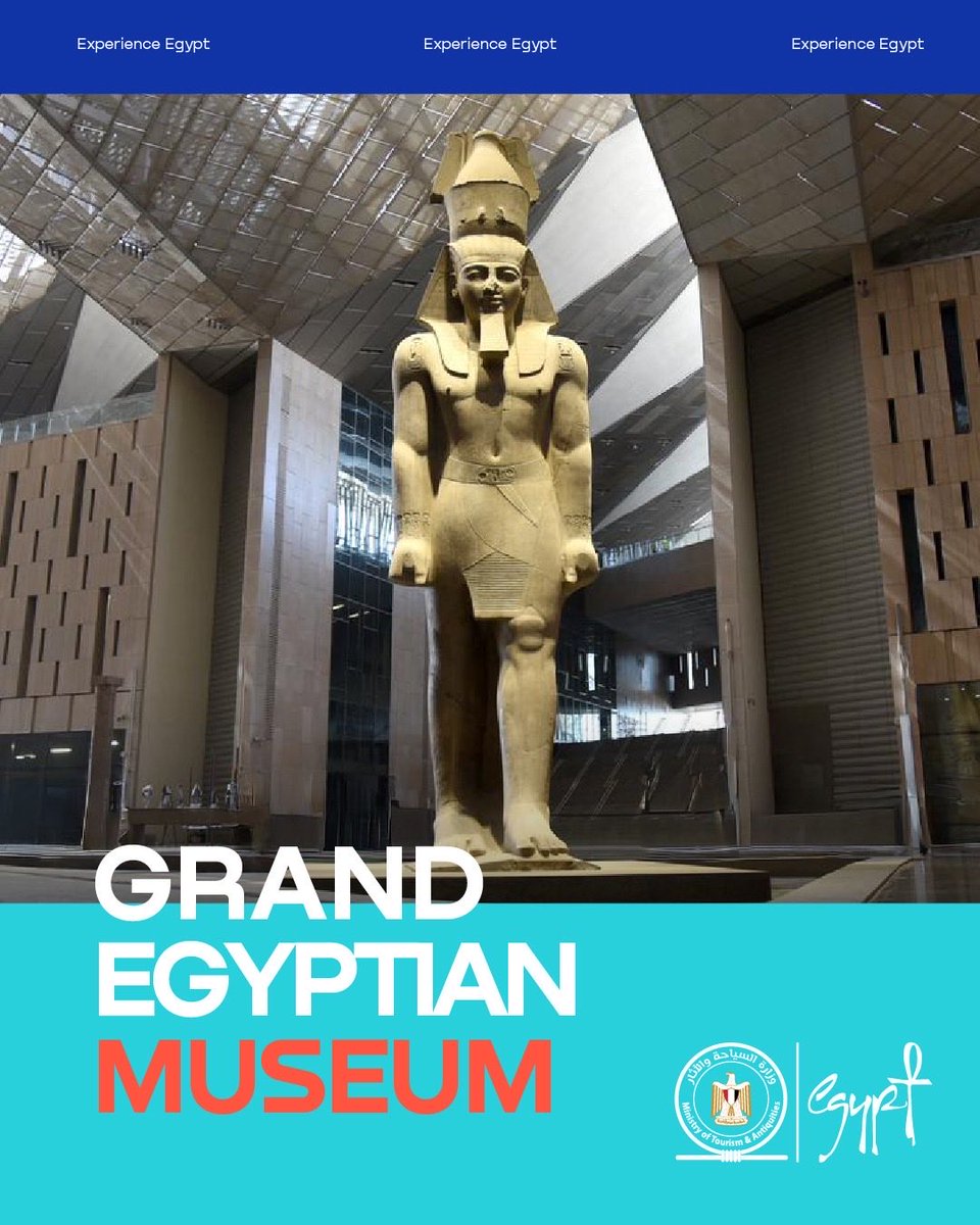 TourismandAntiq's tweet photo. رحلة تمثال الملك رمسيس الثاني بتحكي عن عظمة تاريخ وتراث مصر!
تمثال من الجرانيت الوردي طوله 11.3 متر ووزنه 83 طن، رحلته بدأت من معبد منف سنة 1820 لحد النهاردة في المتحف المصري الكبير في البهو العظيم موجود لاستقبال زائرين من كل أنحاء العالم كأحد أبرز كنوز مصر الأثرية. https://t.co/pOX1nishml