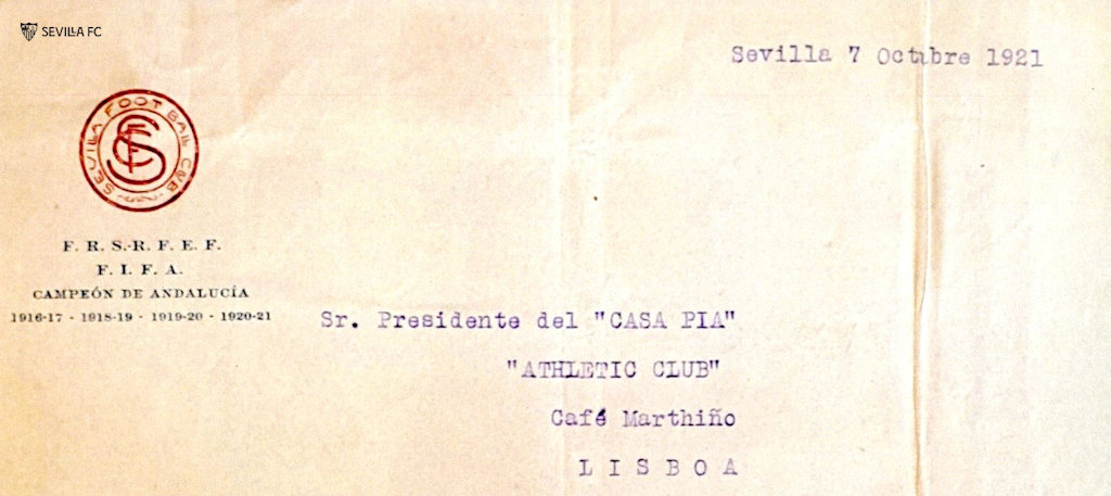 📸 Detalle de la correspondencia cruzada entre el <a href="/SevillaFC/">Sevilla Fútbol Club</a> y el Casa Pia Atlético Clube para la organización del encuentro.

#WeAreSevilla #NuncaTeRindas