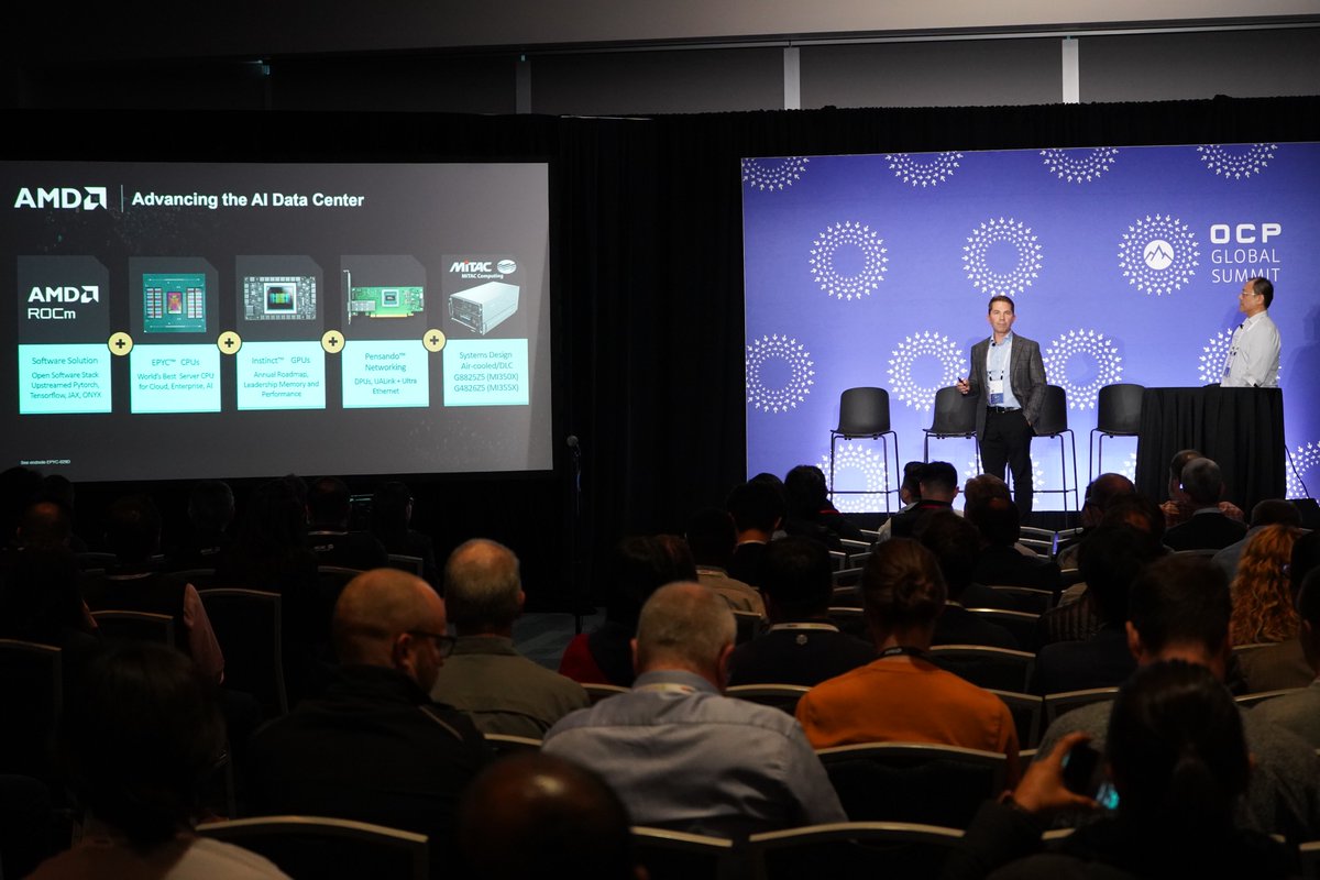 MiTACcomputing's tweet image. 🔥 Full house at #OCPGlobalSummit!
Together with @AMD and 9elements, we explored how smarter, cooler, and more open infrastructure powers next-gen #AI data centers.
Grateful for the amazing engagement, inspiring collaboration, and everyone shaping sustainable computing.
#OCP