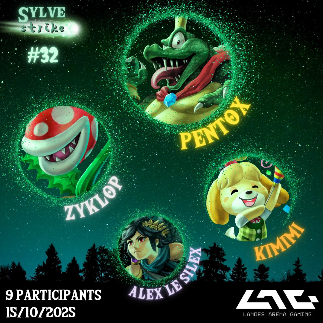 Voici les résultats du Sylve Strike #32💫      

Merci à tous les participants du Pôle Jeunesse !    

Bravo à
<a href="/Pentox55/">LAG | Pentox</a>
Zyklop
<a href="/CAMIMI42167012/">kimimi_fr</a> 
Alex le silex