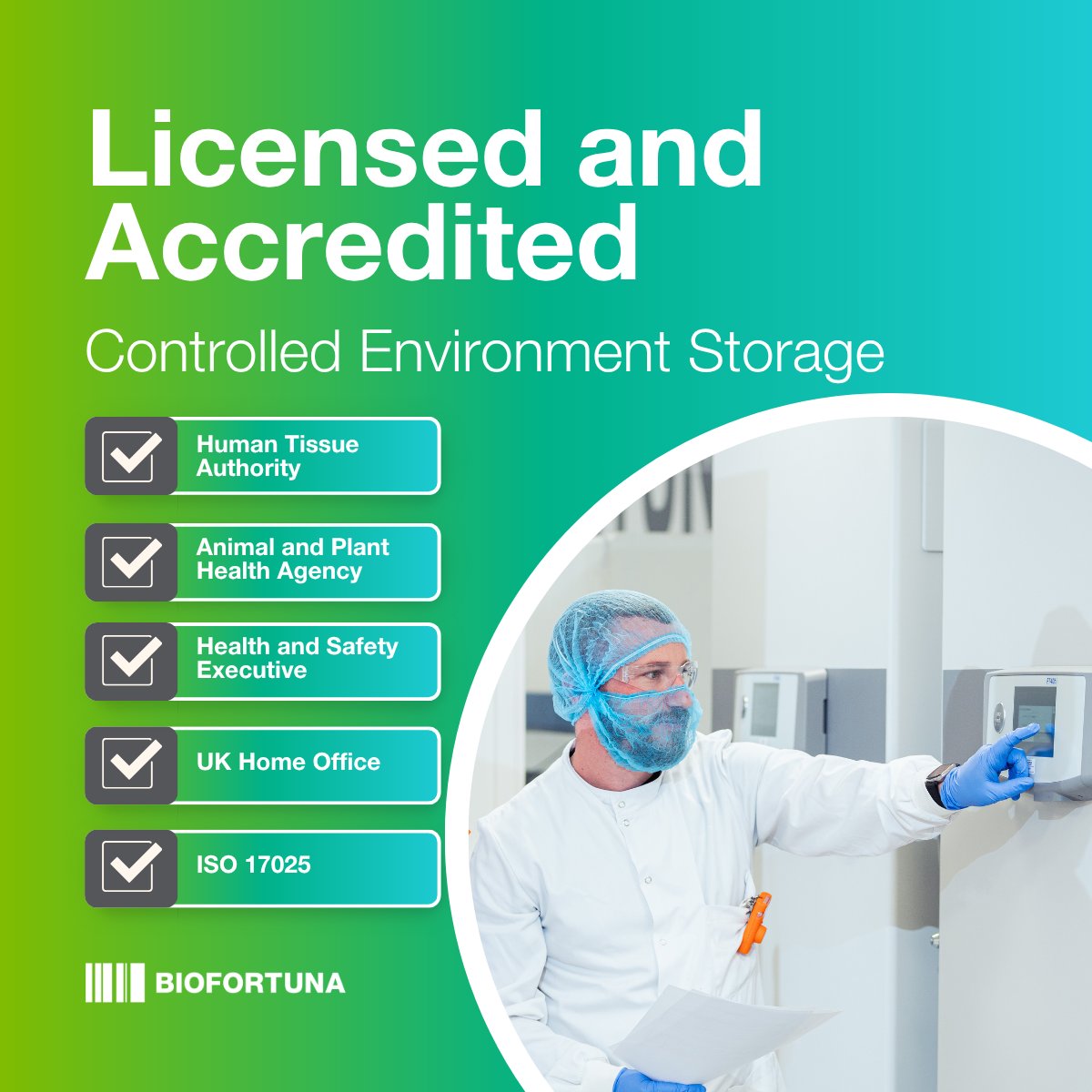 BiofortunaLtd's tweet image. When dealing with sensitive biological materials, compliance is mandatory. 

🏆 We hold multiple accreditations and licenses, meeting the highest standards &amp;amp; treating your samples with the utmost care. 

📲 tinyurl.com/rkp8wdp9

#Accredited #ControlledStorage