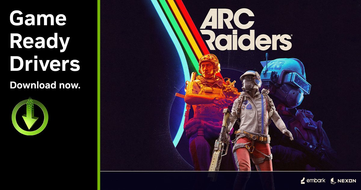 ArcRaiderAlerts's tweet image. ARC Raiders GeForce Game Ready Driver is out.

NVIDIA GPU owners: Update your drivers now to ensure the best performance for the upcoming Server Slam!