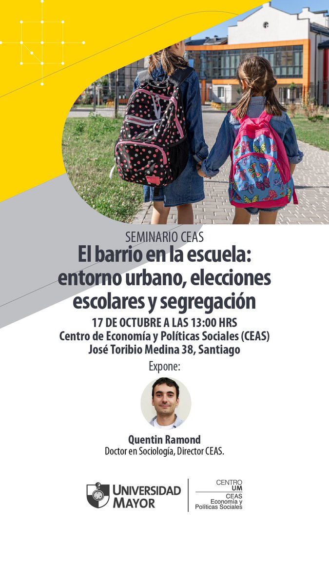 Nuestro próximo seminario CEAS, mañana 17 de octubre a las 13:00 hrs en el CEAS (José Toribio Medina 38)

El Doctor en Sociología y Director CEAS, Quentin Ramond, presentará su trabajo: "El barrio en la escuela: entorno urbano, elecciones escolares y segregación"

Te esperamos!