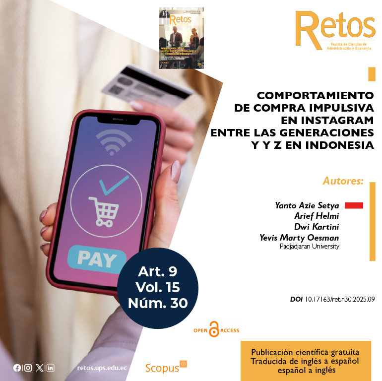 📚Art. 9: "#Comportamiento de #compra impulsiva 🧠💸 en #Instagram 📱 entre las generaciones Y y Z en #Indonesia".
✍️Autores: Yanto Azie Setya, Arief Helmi, Dwi Kartini y Yevis Marty Oesman.
🔗👉Artículo completo: doi.org/10.17163/ret.n…
#RevistaRETOS #SoyUPS #emoción #consumo