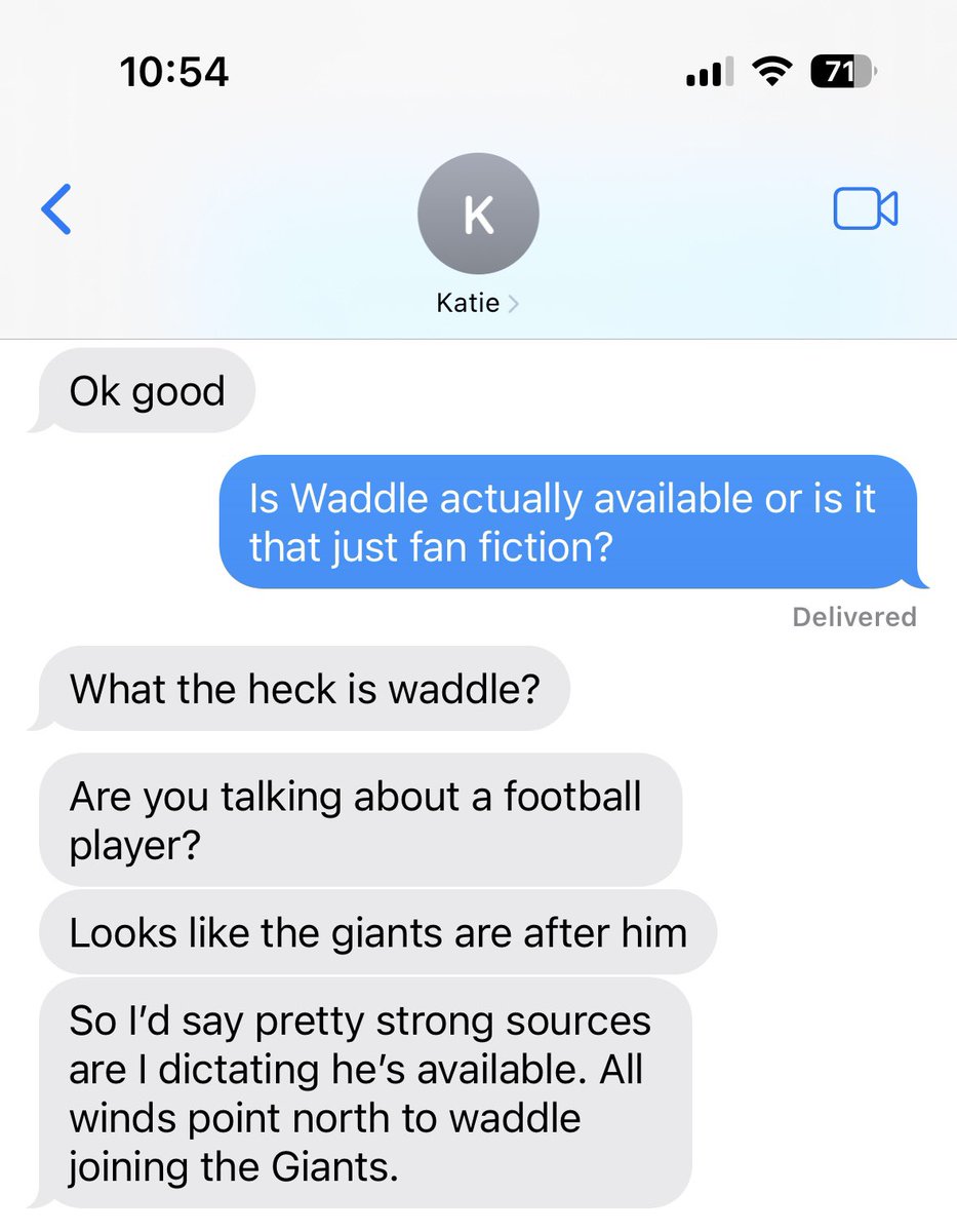 When you accidentally send your wife a text intended for a source 😂😂😂

She seems optimistic, Giants fans! 