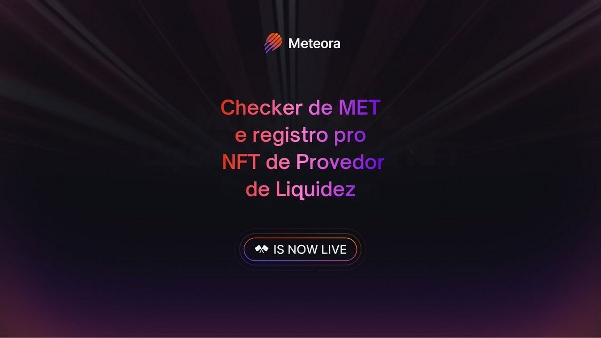 🛩️🎁 ATENÇÃO COMUNIDADE ! 🛩️🎁

O futuro será tokenizado!

Cada ativo, cada mercado, on-chain e tudo começa com liquidez e com o $MET!

O Checker está no ar agora. Met.meteora.ag

Já conferiu sua alocação? Comente aqui embaixo:

✅ Se você já recebeu sua alocação
😊 Como