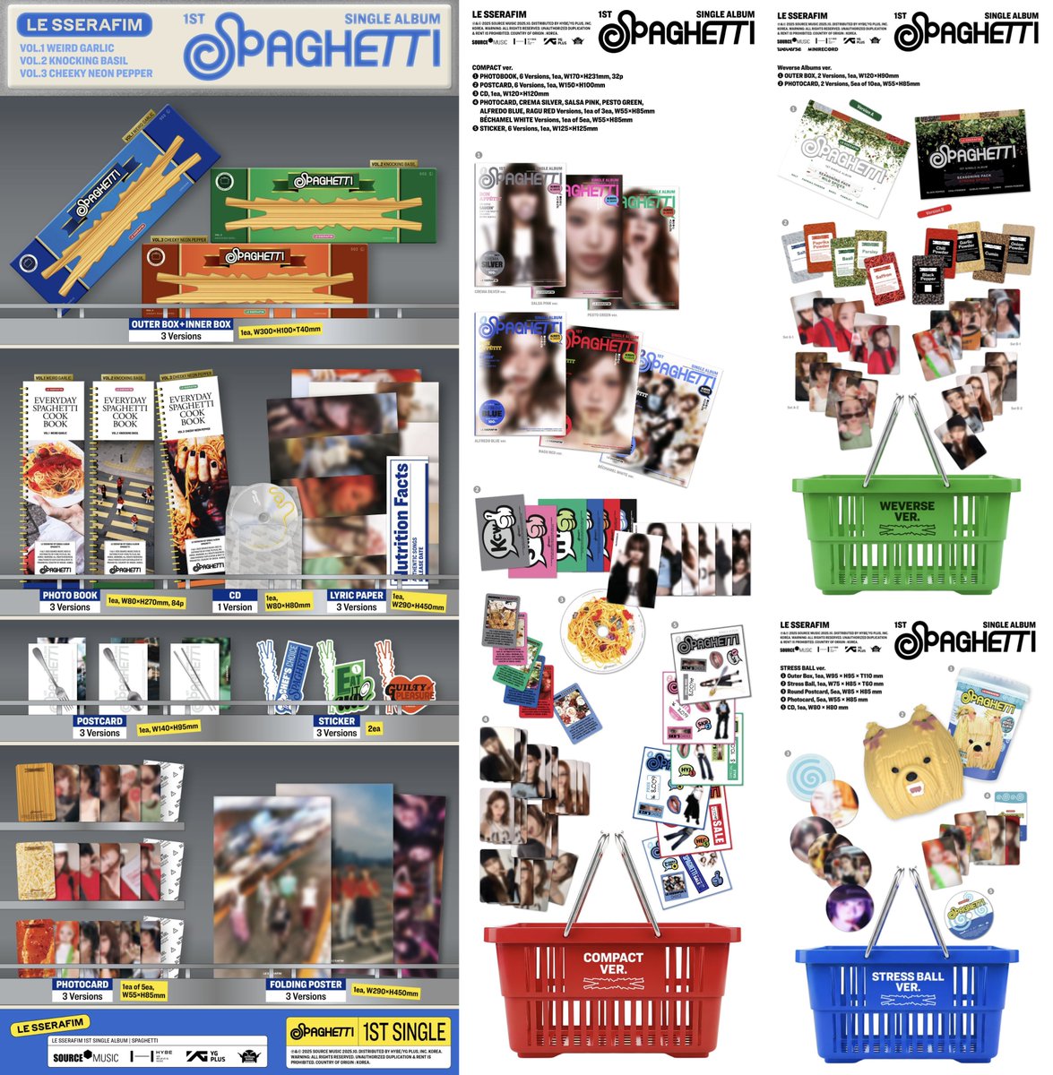 LE SSERAFIM 1st Single 'SPAGHETTI'🍝 アルバム詳細, 店舗特典ビジュ