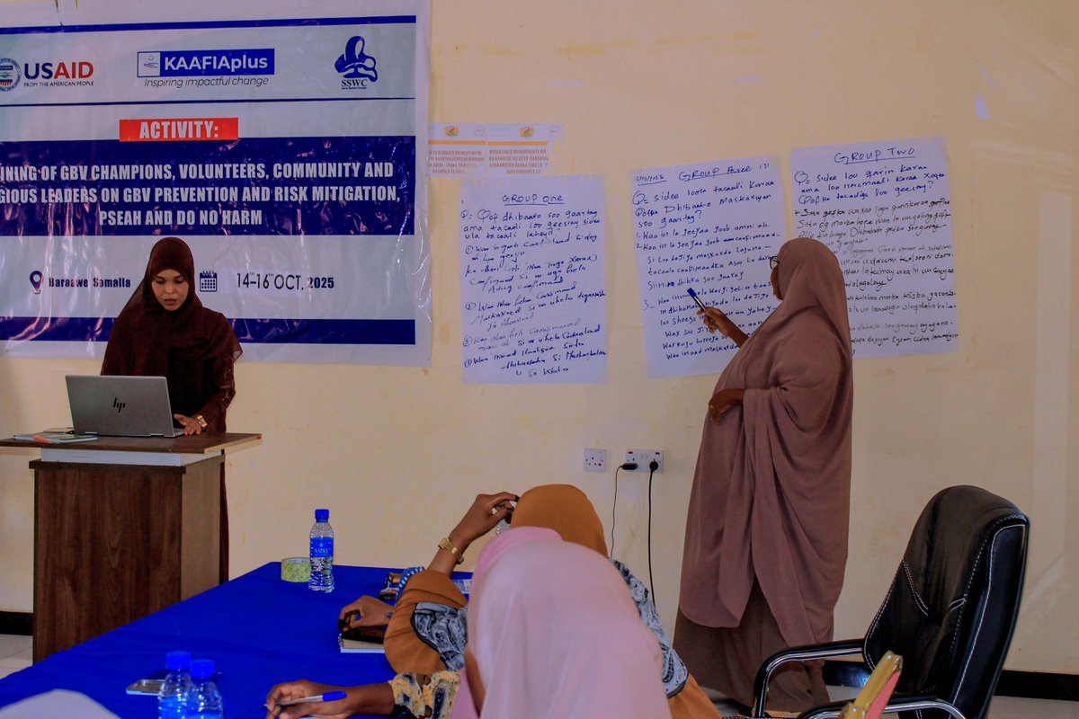 We’re proud to complete a 3-day #GBV training in #Barawe under the #KAAFIAplus2 Project — uniting champions, volunteers &amp; leaders to strengthen understanding of GBV, PSEAH &amp; Do No Harm.

Thanks to #USAID &amp; #CRS for supporting safer, more inclusive communities.

#SSWC #Protection