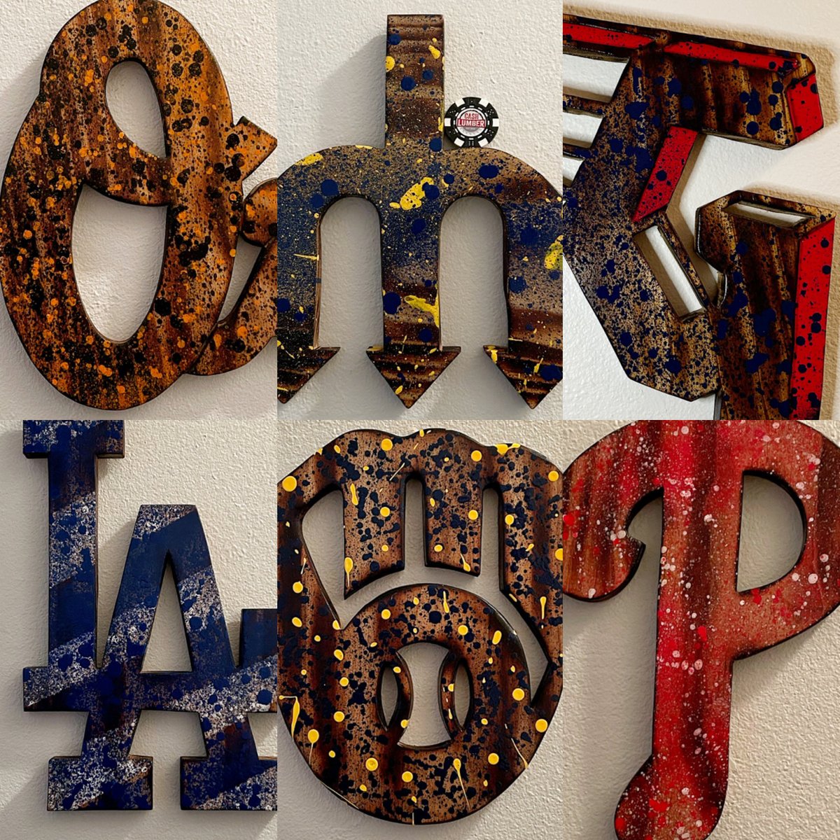 Los Angeles Dodgers handcrafted wood art commissions are available. Other teams, sports &amp; all kinds of customs too. DM today to talk about a design. Reposts appreciated. 
#TBBReposts
#CashLumber
#Dodgers
#Postseason
