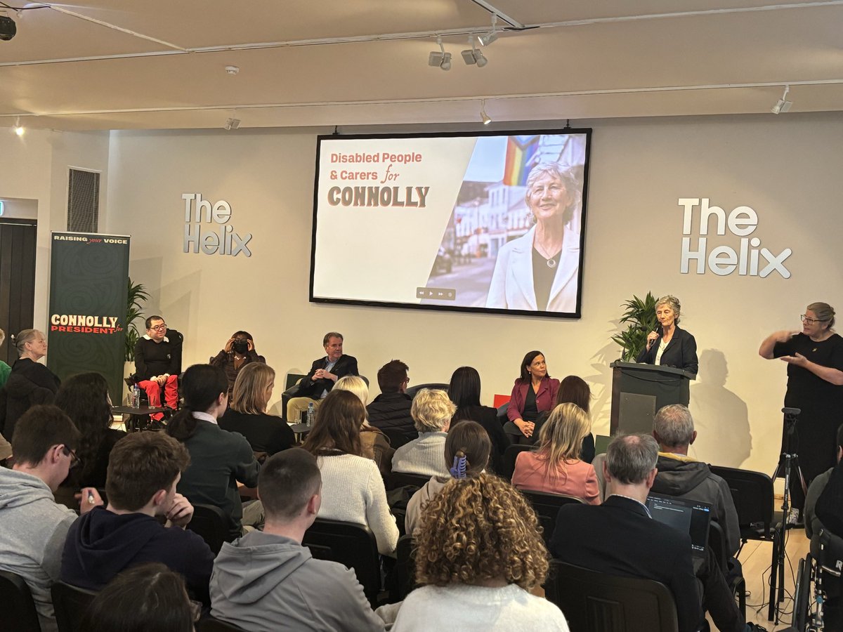 AccessForAll7's tweet photo. Fantastic event in the #Helix this afternoon. 

Great speeches and wonderful contributions from mighty activists involved in the @DPC4Connolly also from @MaryLouMcDonald and @TomClonan and of course our president in waiting @catherinegalway 

More of this we say!!! #disabilitytwitter #DisabilityRights #NothingAboutUsWithoutUs