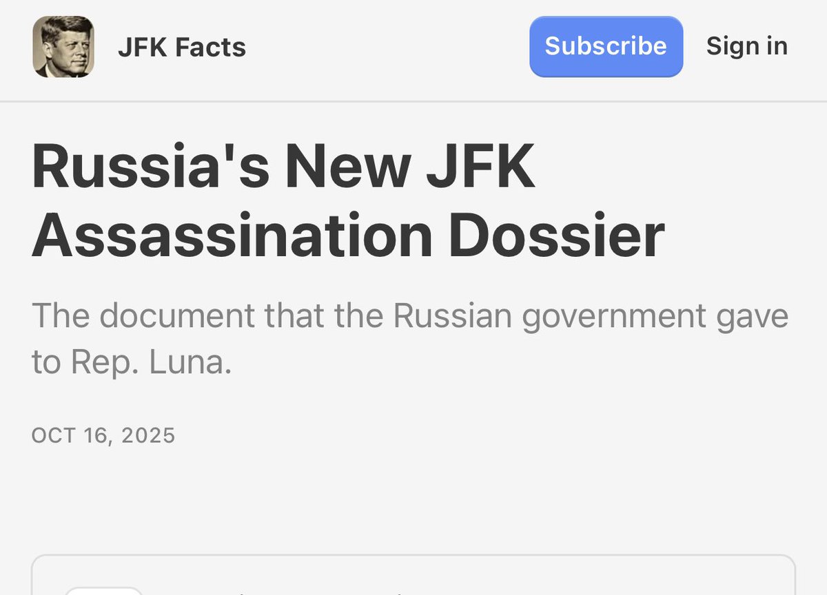RealFletch17's tweet image. 🚨🚨🚨
New RUSSIA JFK
FILES RELEASED…….
jfkfacts.substack.com/p/russias-new-…