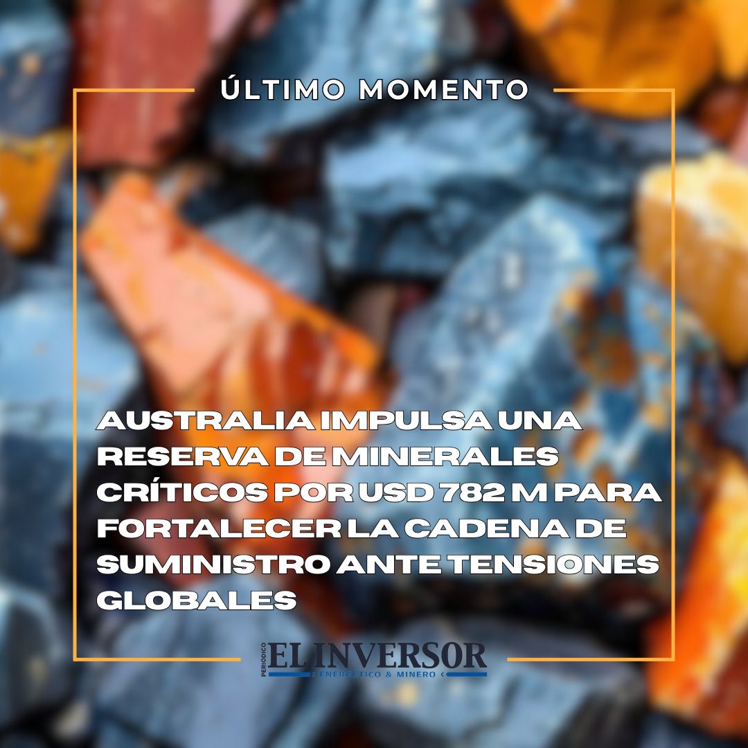 🛡️ Australia lanza reserva de minerales críticos por USD 782 M para blindar su cadena de suministro

🔗 elinversorenergetico.com/australia-impu…

#MineralesCríticos #Australia #CadenaDeSuministro #TransiciónEnergética #Defensa #Inversión #EstrategiaMineral