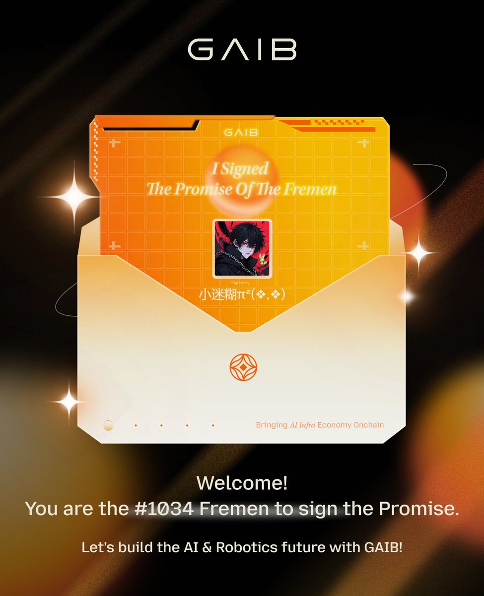 I signed The Promise of the Fremen! <a href="/gaib_ai/">GAIB 🟠 | RWAiFi | AI Infra</a>