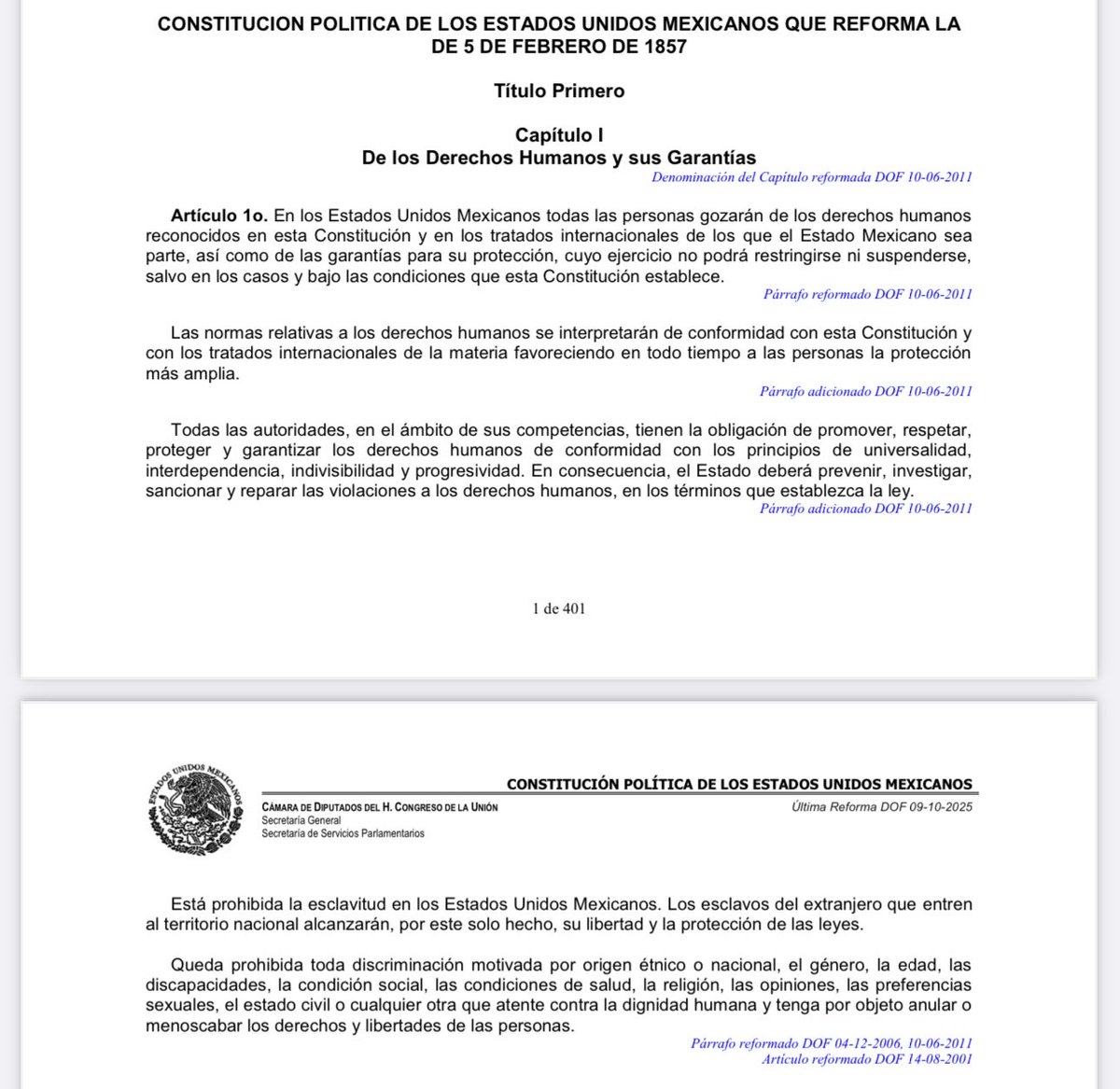 EMILIAMDLAP's tweet image. Hoy es un buen día para recordar lo que dice (desde 2011) el artículo 1o constitucional. (Este post puede leerse todos los días)