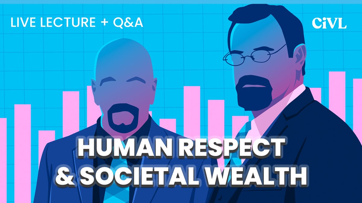 Today at 4:30pm pacific, explore the foundations of a healthy society. Thesis: societies that embrace human respect will necessarily also tend toward political and economic freedom. Taken to the extreme, a society in which each person truly embraces respect for himself and for