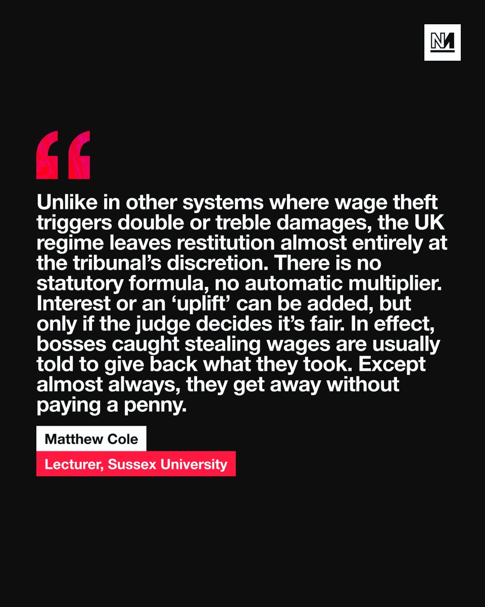 A shocking investigation has revealed that employers who fail to pay wages in the UK simply get away with it.

Out of more than 4,800 firms fined since 2016, just 109 have actually paid. While the government has levied £9.6m in fines, it has recovered only £95,000, less than 1%.