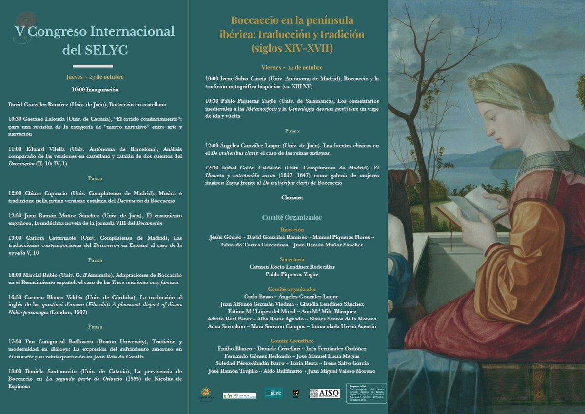 Estimados amigos, publicamos aquí el cartel y el programa del V Congreso Internacional de nuestro Seminario, que se celebrará la próxima semana. En esta ocasión, la actividad la organizamos en la Univ. Autónoma de Madrid, en alianza con otro grupo de investigación. ¡Nos vemos!