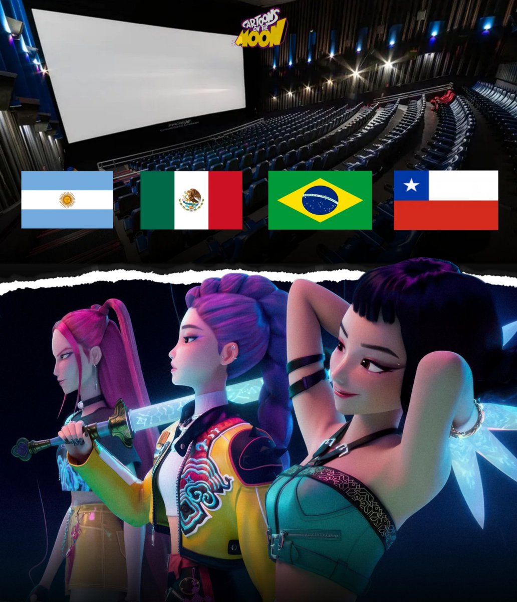 CartoonsOTMoon's tweet photo. ¡Kpop Demon Hunters llegará a los cines de latinoamérica!

Netflix confirma un estreno especial desde el 31 de octubre en Argentina, México, Brasil y Chile (hasta el momento). https://t.co/jySRXviGjG