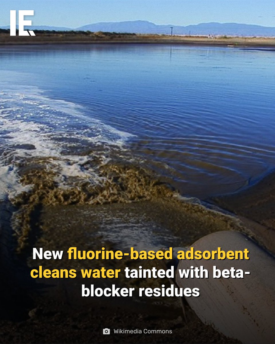 IntEngineering's tweet image. New fluorinated polymers clean water fast, removing stubborn beta-blockers that slip past wastewater treatment plants. bit.ly/4n5P8hy
