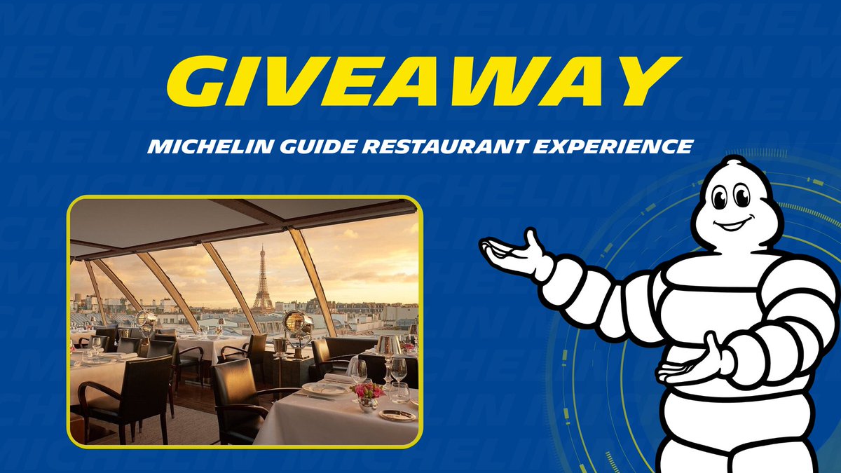Michelin3XPLR's tweet image. 🎁 GIVEAWAY - Michelin-Starred Experience ⭐
A table for two at a Michelin-starred restaurant anywhere in the world could be yours!
To enter:
1️⃣ Follow @Michelin3XPLR
2️⃣ Like & RT this tweet
3️⃣ Comment and tag the person you'd bring along
Winner will be announced on Monday ⏳