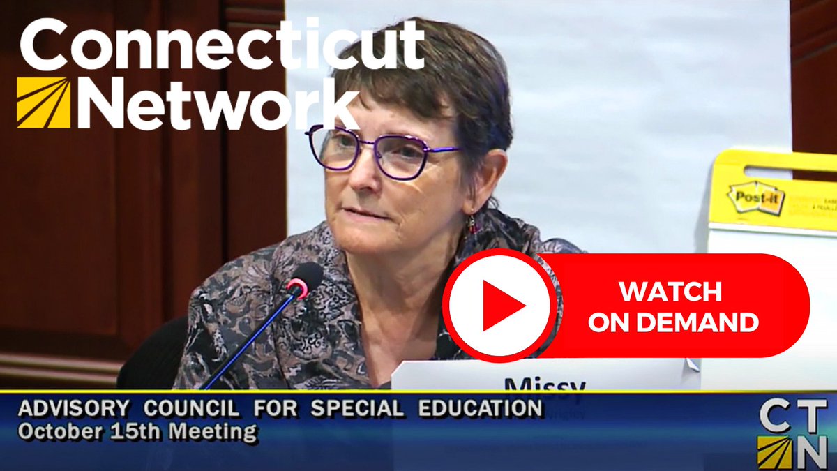 Watch the recent meeting of the State Advisory Council for Special Education here: ct-n.com/ctnplayer.asp?…. This group advises the CT State Dept. of Ed. on policies and practices affecting special education and services for children and youth with disabilities (ages 3–21). #ctn
